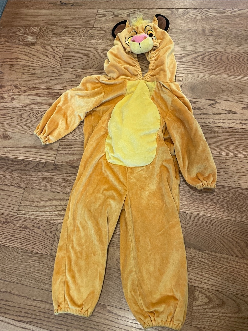 Disney Simba Lion Plush Hooded Jumpsuit in Tan and Yellow